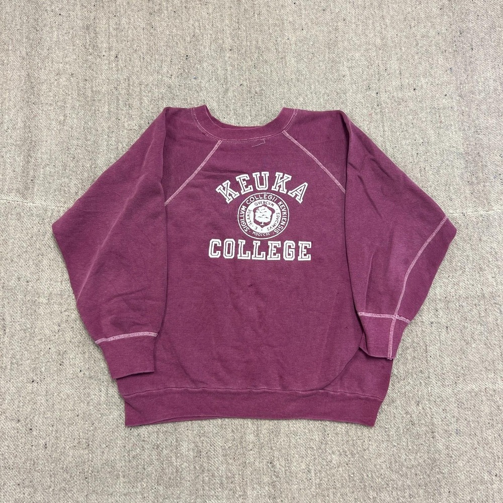 Vintage Keuka College Sweatshirt Mens Small Purple 1960s USA New York